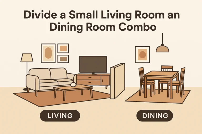 How to Divide a Small Living Room and Dining Room Combo (Without Building Walls)